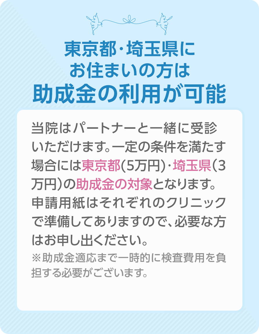 パートナーと受診で助成金が使える